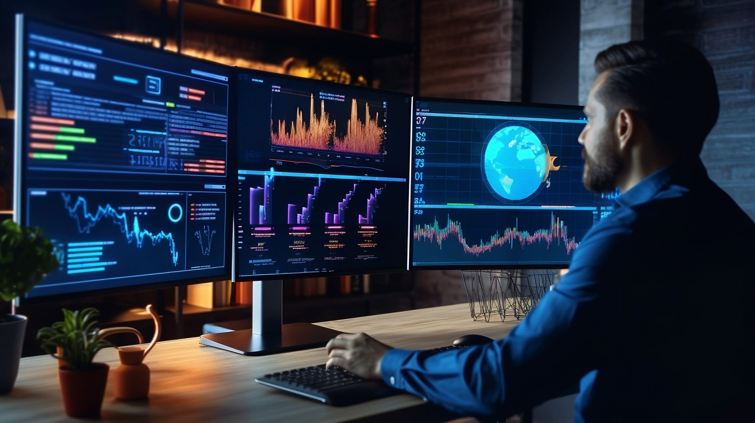 An analyst uses a computer and dashboard for data business analysis technology finance, operations, sales, marketing. Latin Business Today