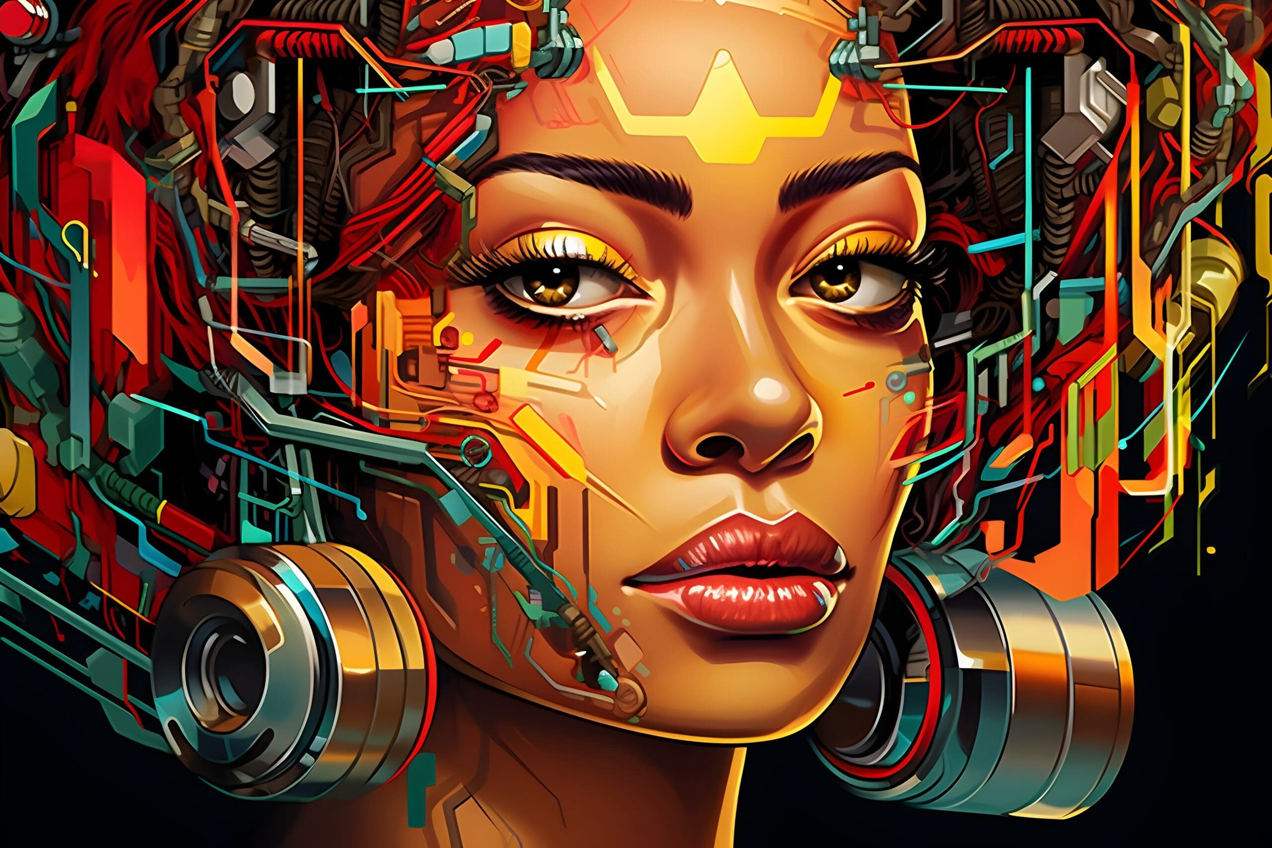 Dreamy Glow of Latin futuristic Vision: A Digital Painting of Unity and Progress