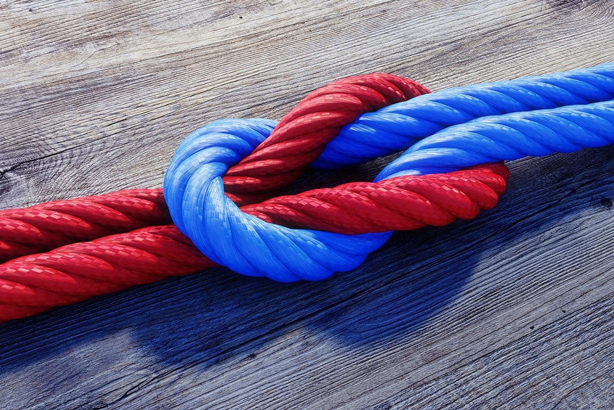 Red and Blue Square Knot