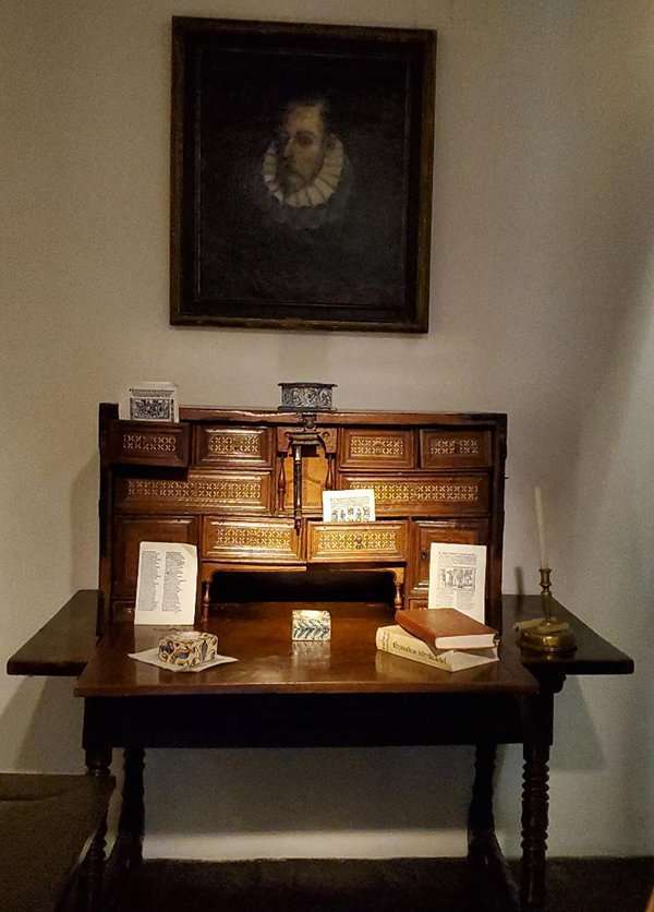 Desk at House of Miguel de Cervantes Saavedra Museum, Alacala de Henares