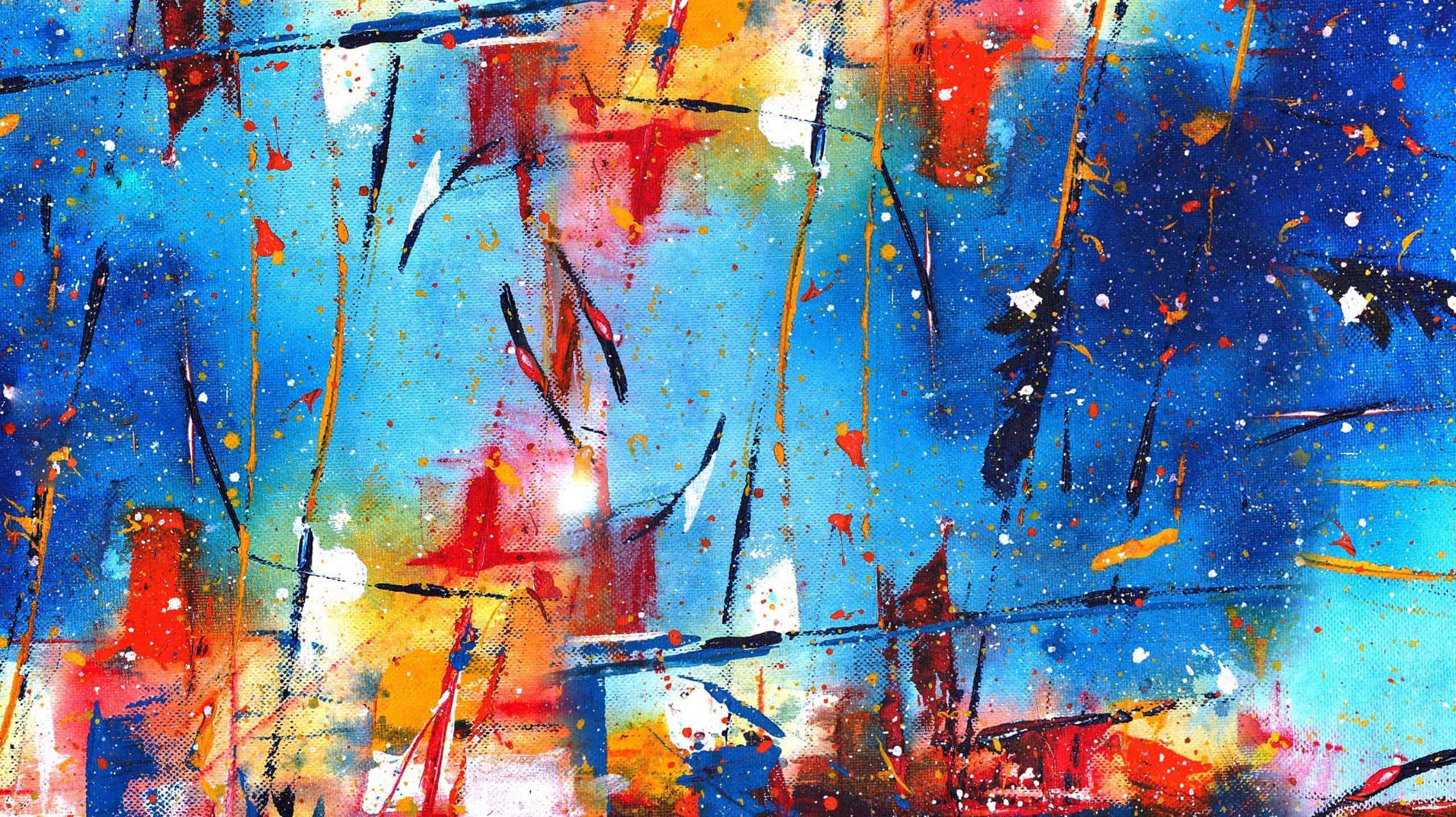 Hand drawn colorful painting ab