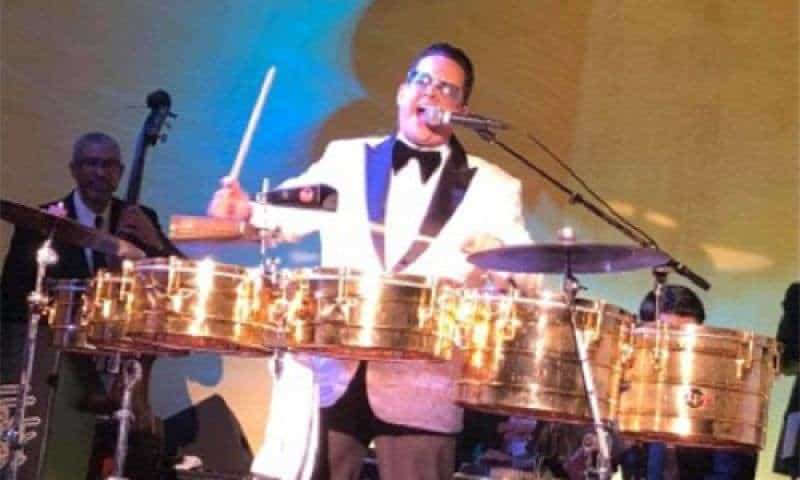 Tito at the timbales for his 2018 New Year’s performance