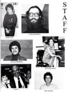 EduCage staff, circa 1981, Coach in bottom lower left.