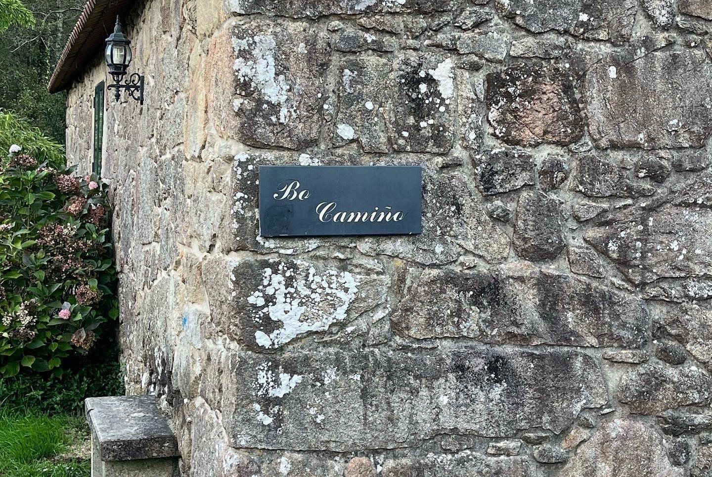 Near Pontevedra Outside Pontevedra Spain, wishing Pilgrims a Good Camino in Galician.
