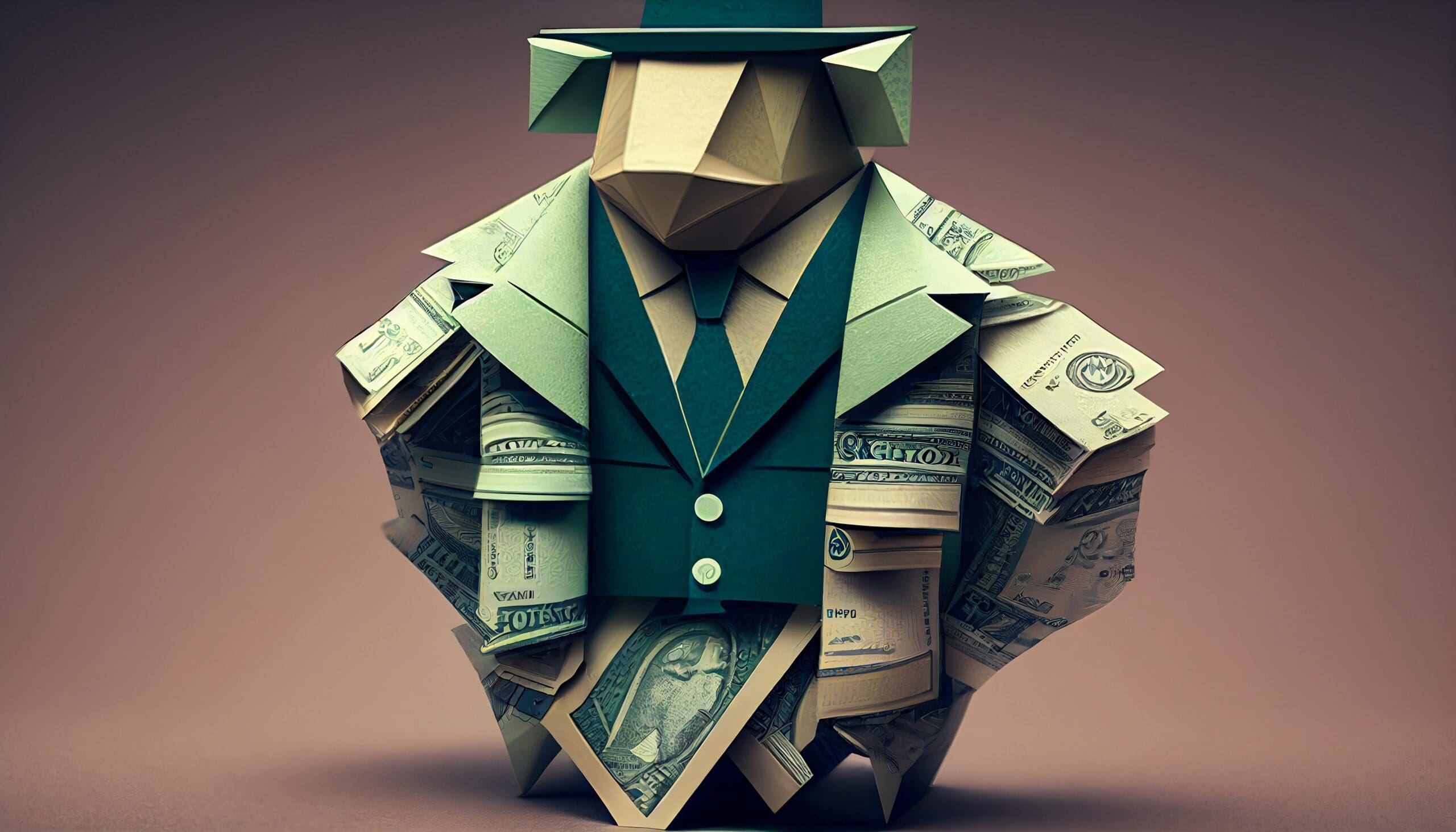 businessman brown green money animal dollar suit clothes savings