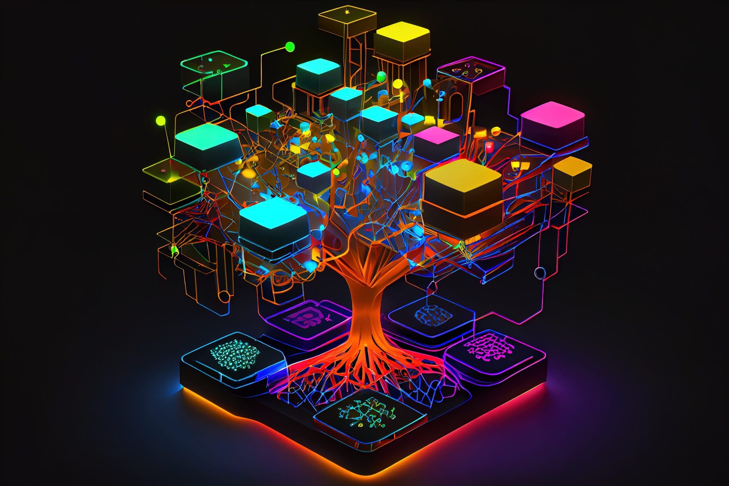 digital colorful flow chart management prozess connected lab cre